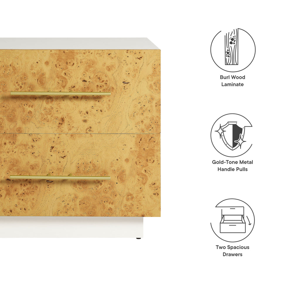 Abel 2-Drawer Burl Wood Nightstand by Modway | Drawers | Modishstore - 8