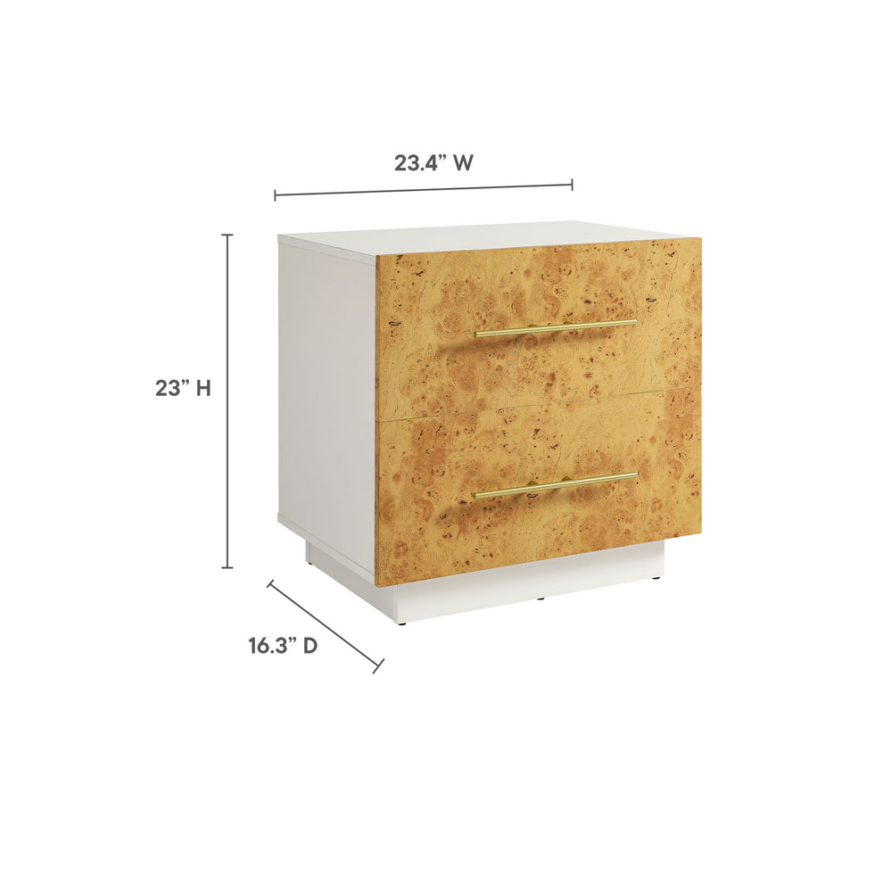 Abel 2-Drawer Burl Wood Nightstand by Modway | Drawers | Modishstore - 9