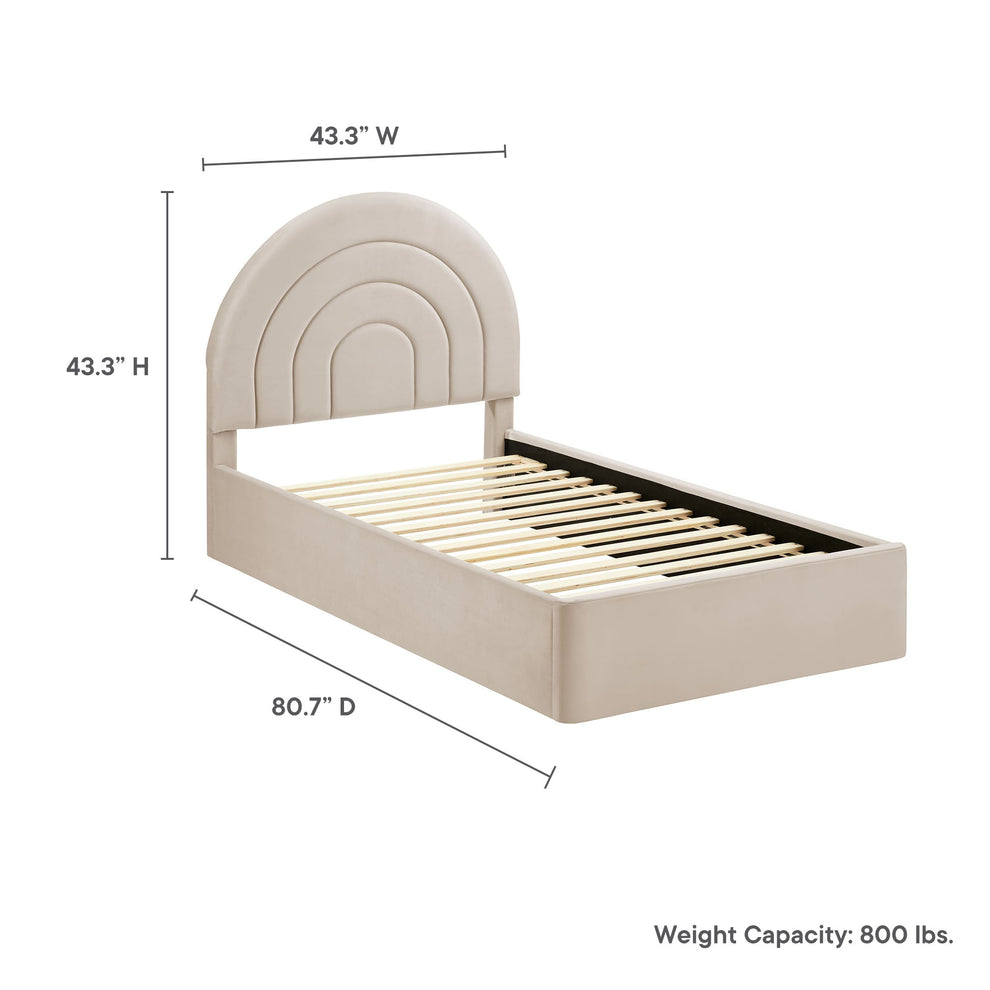 Solana Arched Performance Velvet Twin Platform Bed by Modway | Beds | Modishstore - 9