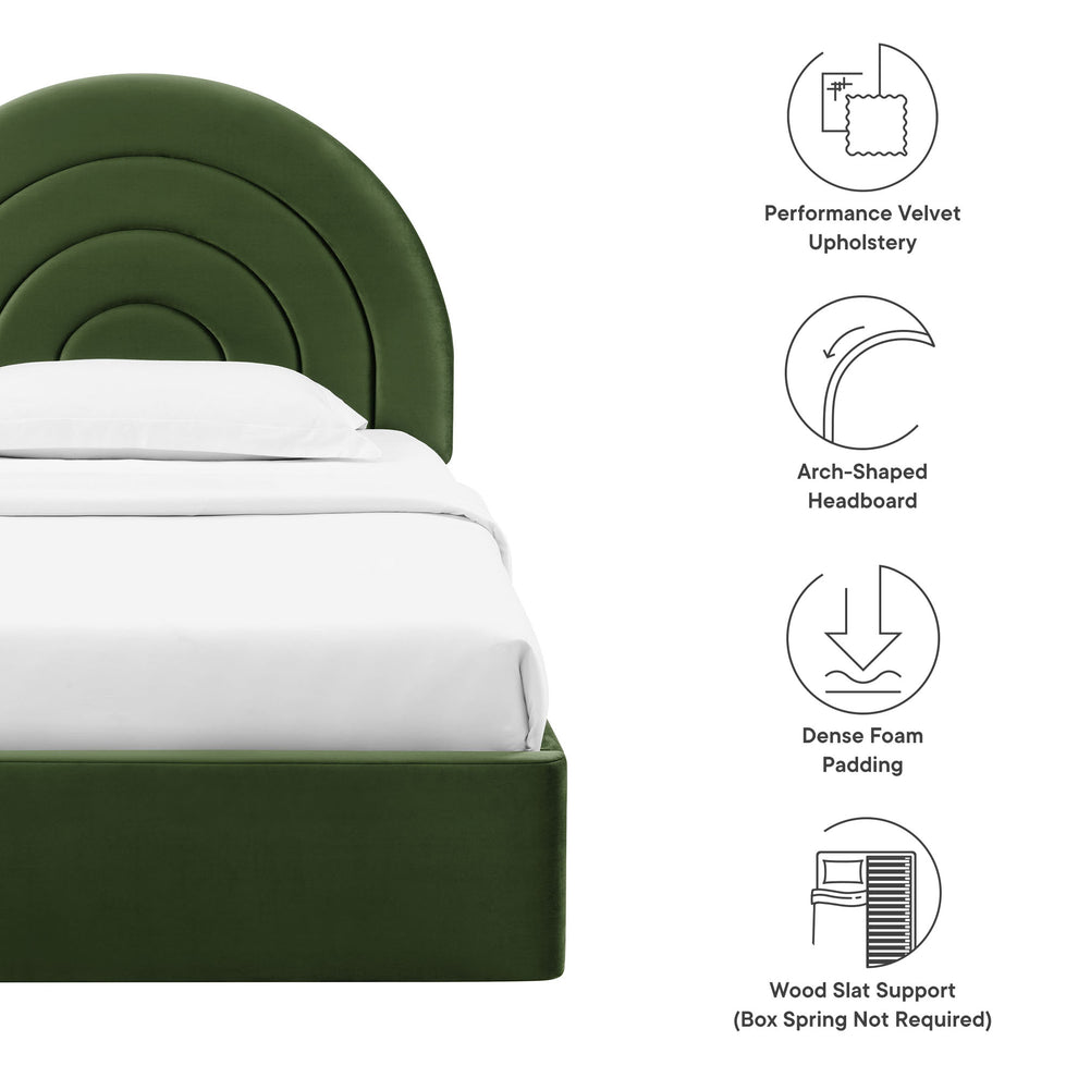 Solana Arched Performance Velvet Twin Platform Bed by Modway | Beds | Modishstore - 26
