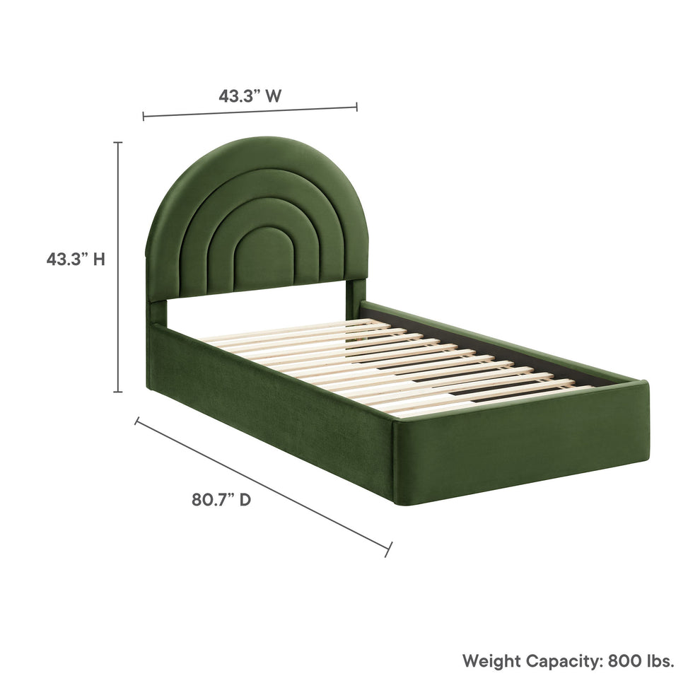 Solana Arched Performance Velvet Twin Platform Bed by Modway | Beds | Modishstore - 27