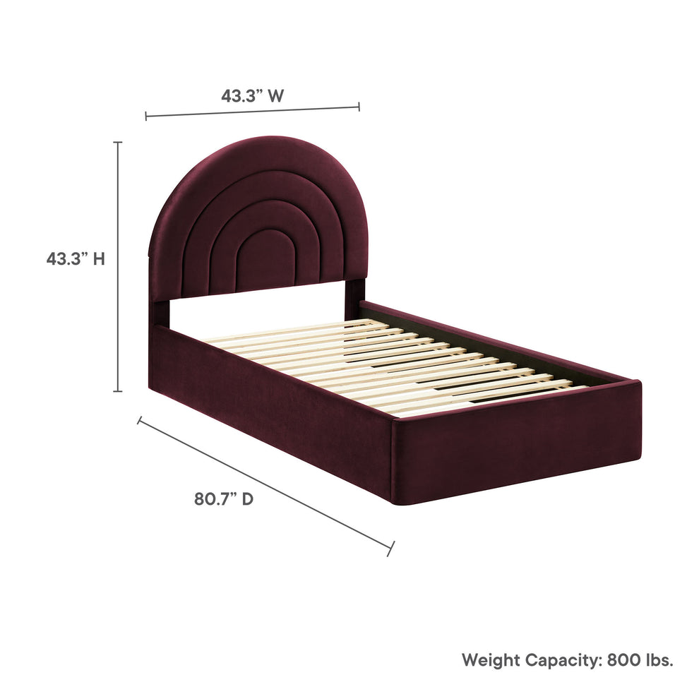 Solana Arched Performance Velvet Twin Platform Bed by Modway | Beds | Modishstore - 36