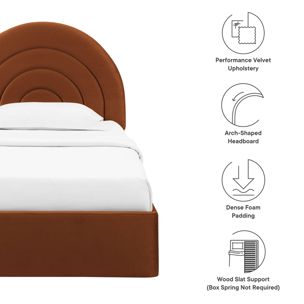 Solana Arched Performance Velvet Twin Platform Bed by Modway | Beds | Modishstore - 44