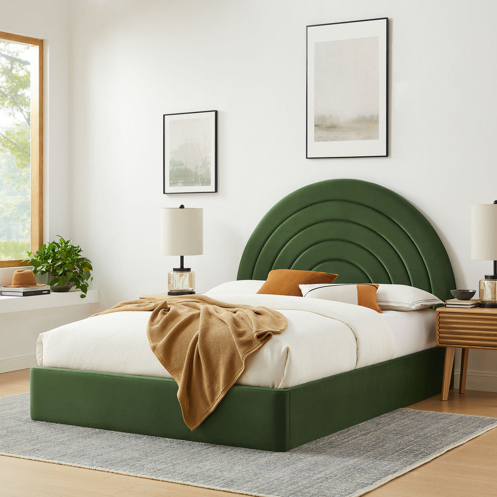 Solana Arched Performance Velvet Full Platform Bed by Modway | Beds | Modishstore - 25