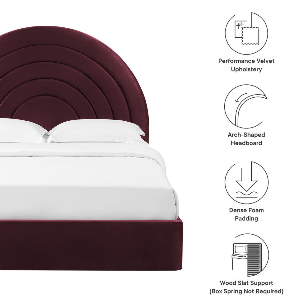 Solana Arched Performance Velvet Full Platform Bed by Modway | Beds | Modishstore - 35