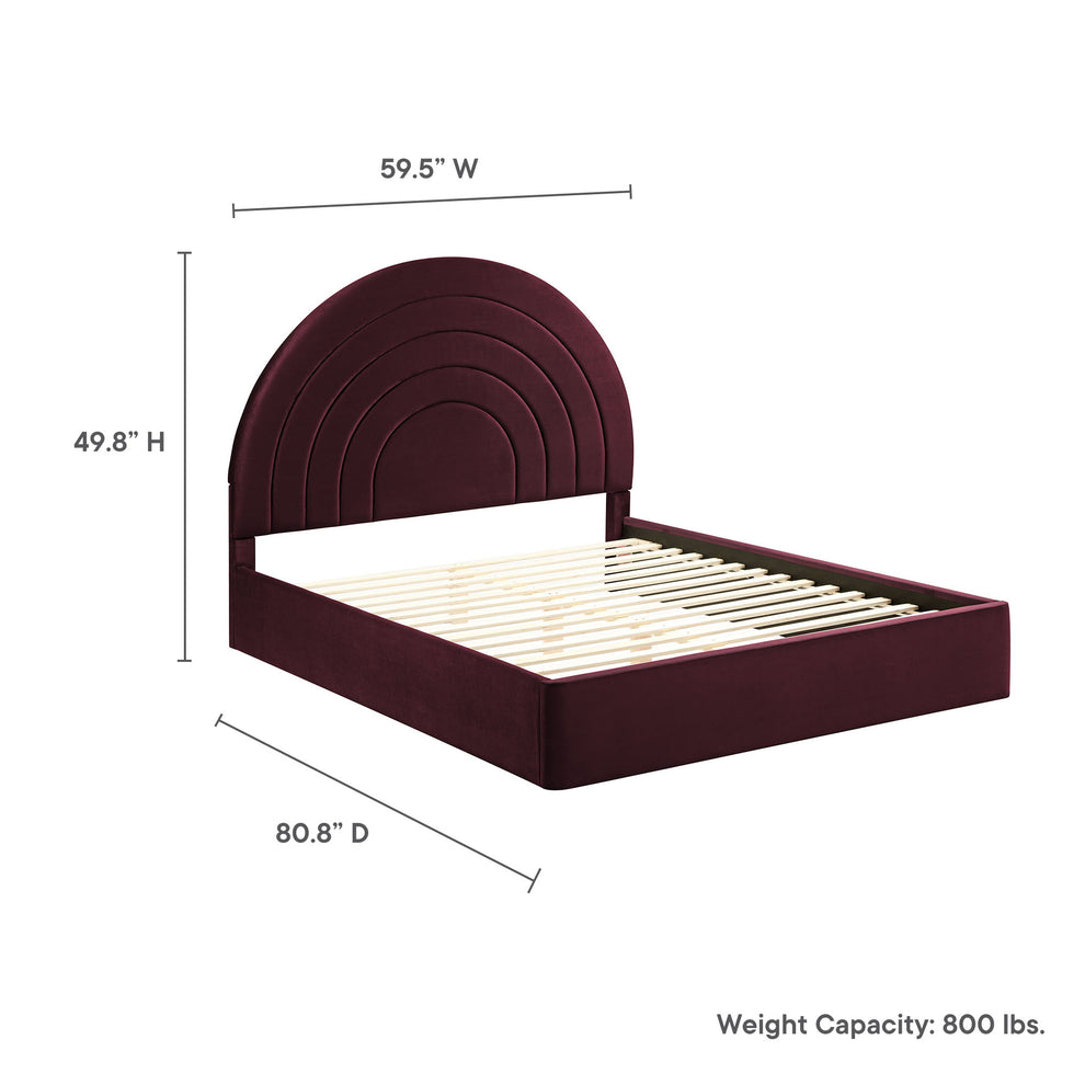 Solana Arched Performance Velvet Full Platform Bed by Modway | Beds | Modishstore - 36