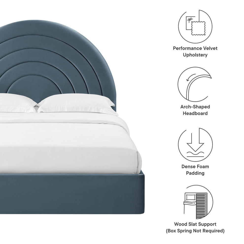 Solana Arched Performance Velvet Queen Platform Bed by Modway | Beds | Modishstore - 17