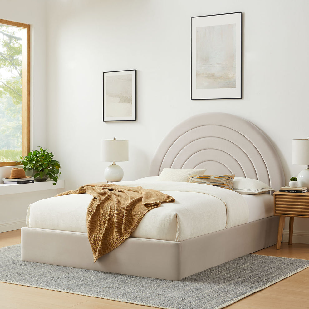 Solana Arched Performance Velvet King Platform Bed by Modway | Beds | Modishstore - 1