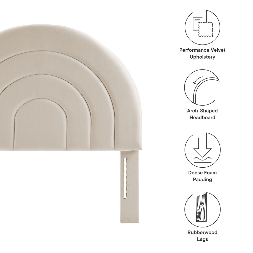 Solana Arched Performance Velvet Twin Headboard by Modway | Headboards | Modishstore - 6