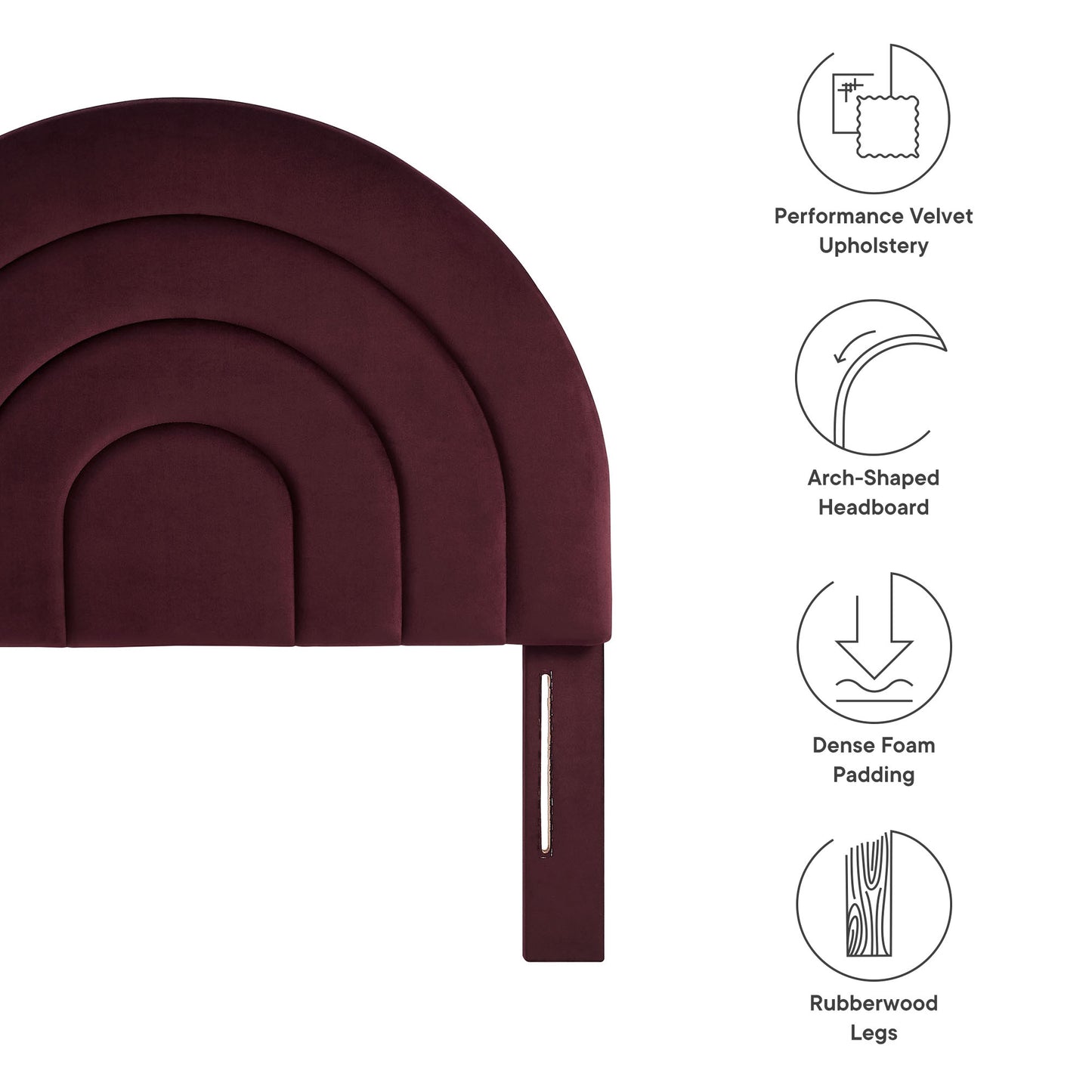 Solana Arched Performance Velvet Twin Headboard by Modway | Headboards | Modishstore - 27