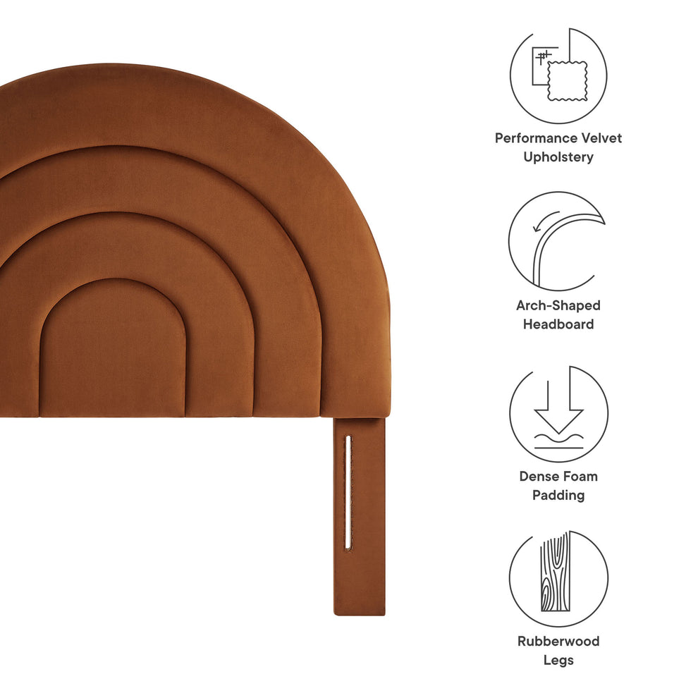 Solana Arched Performance Velvet Twin Headboard by Modway | Headboards | Modishstore - 34