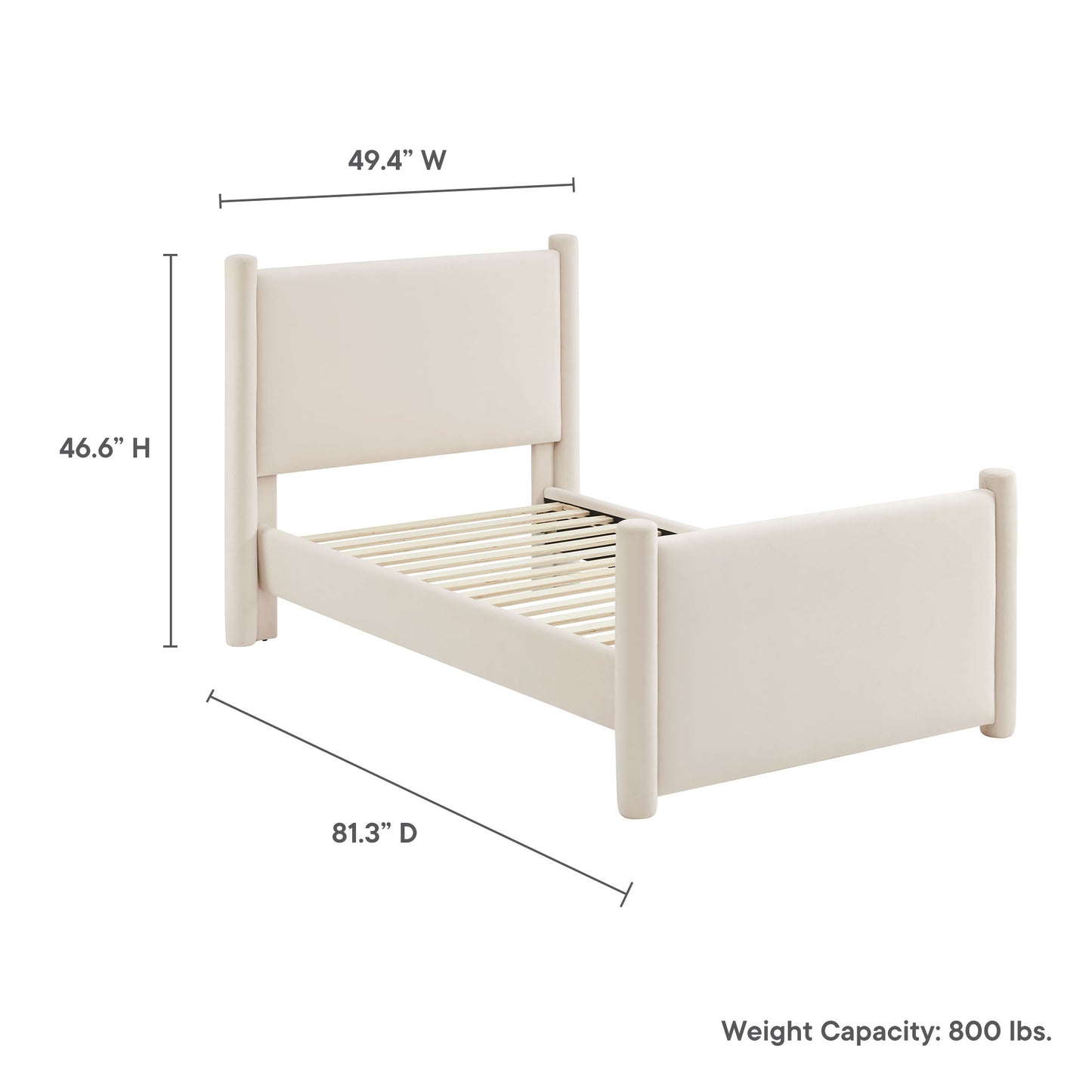 Rael Performance Velvet Twin Platform Bed by Modway | Beds | Modishstore - 9