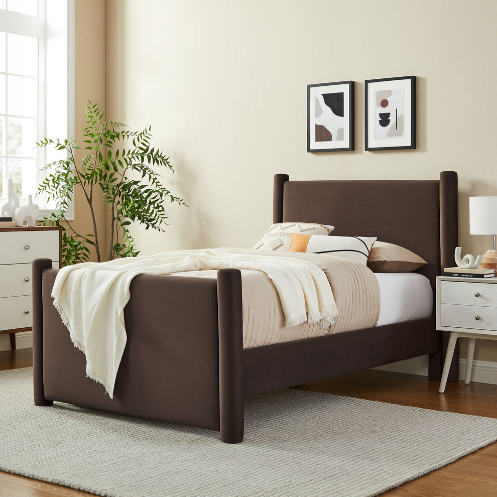 Rael Performance Velvet Twin Platform Bed by Modway | Beds | Modishstore - 16