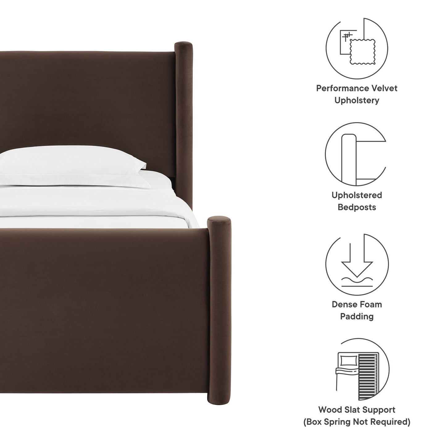 Rael Performance Velvet Twin Platform Bed by Modway | Beds | Modishstore - 17