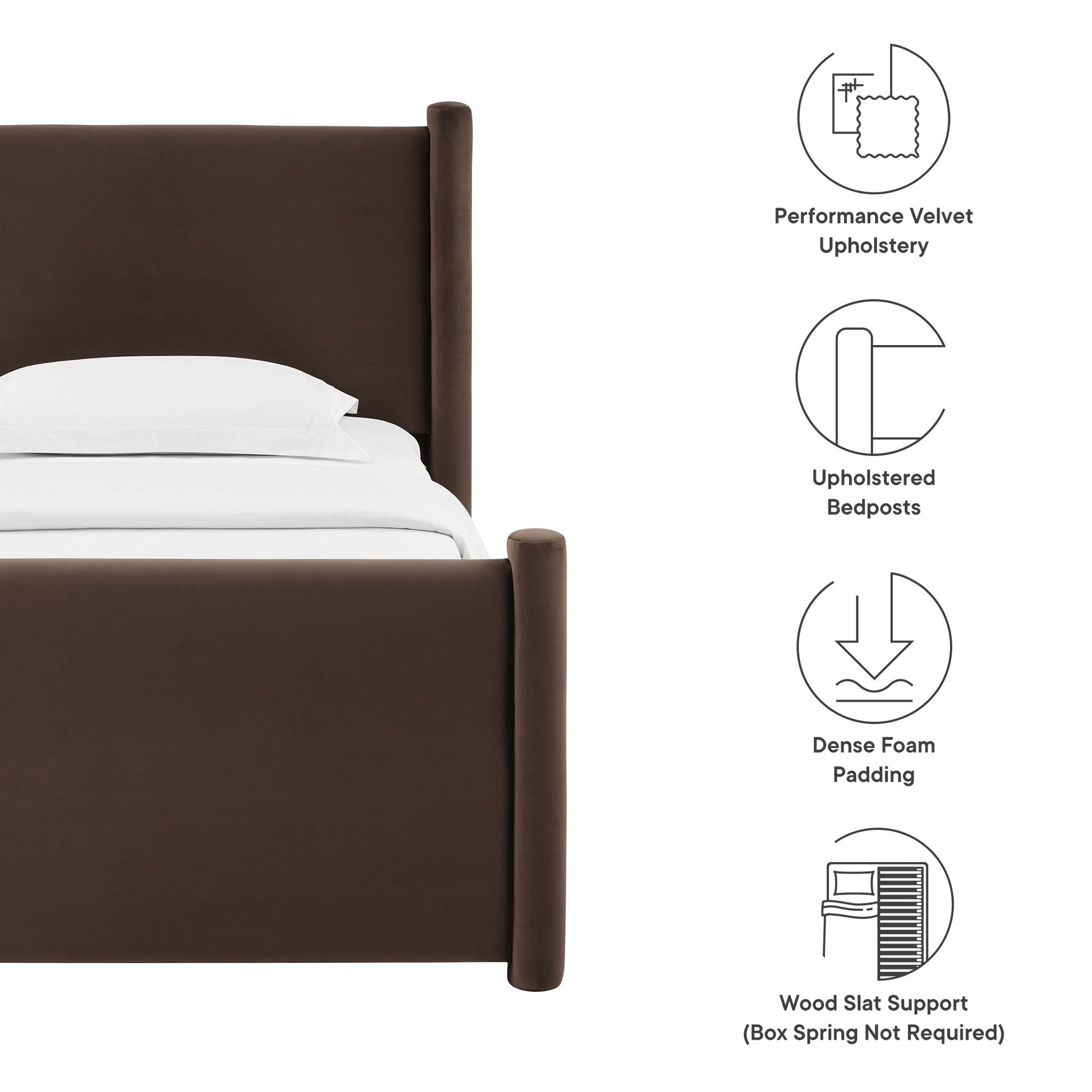 Rael Performance Velvet Twin Platform Bed by Modway | Beds | Modishstore - 17