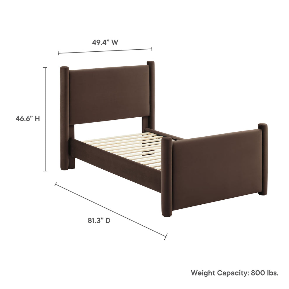 Rael Performance Velvet Twin Platform Bed by Modway | Beds | Modishstore - 18