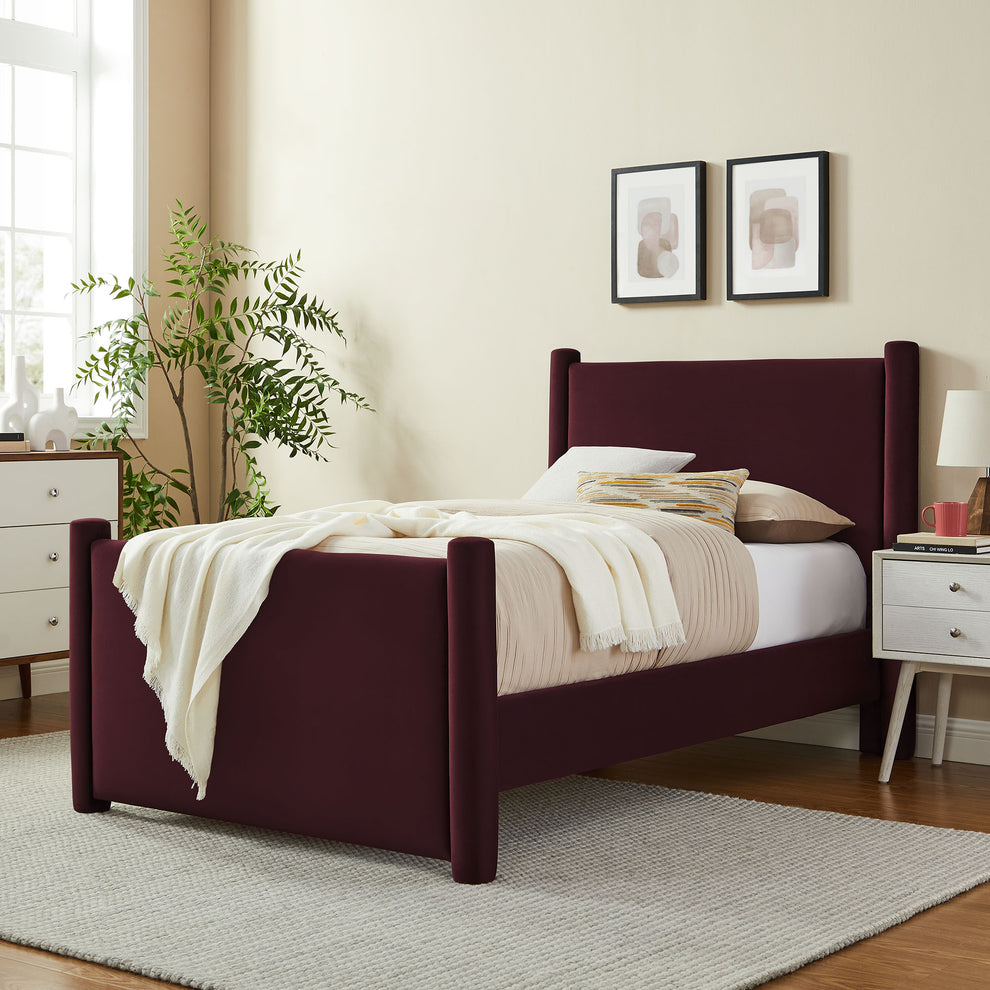 Rael Performance Velvet Twin Platform Bed by Modway | Beds | Modishstore - 25