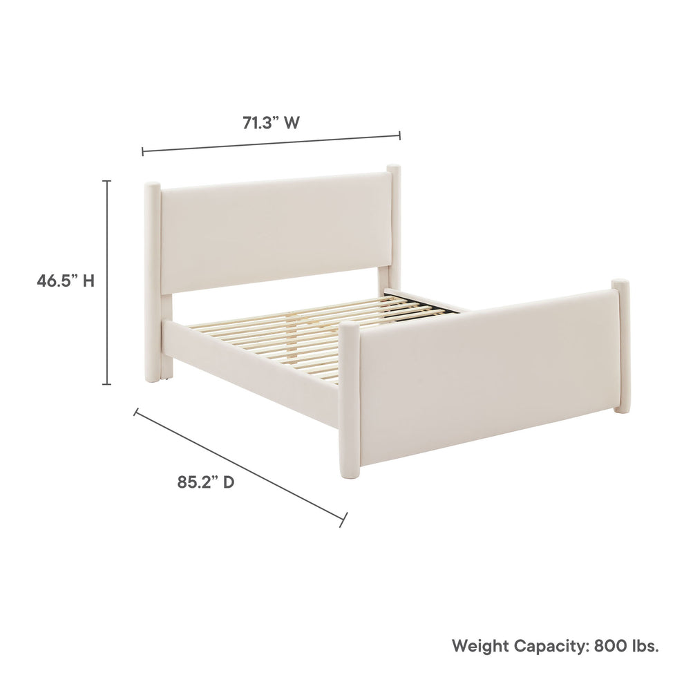 Rael Performance Velvet Queen Platform Bed by Modway | Beds | Modishstore - 9