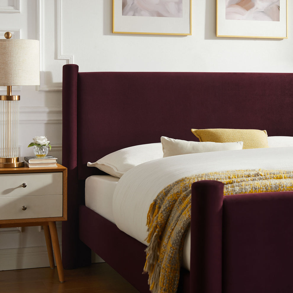 Rael Performance Velvet Queen Platform Bed by Modway | Beds | Modishstore - 24