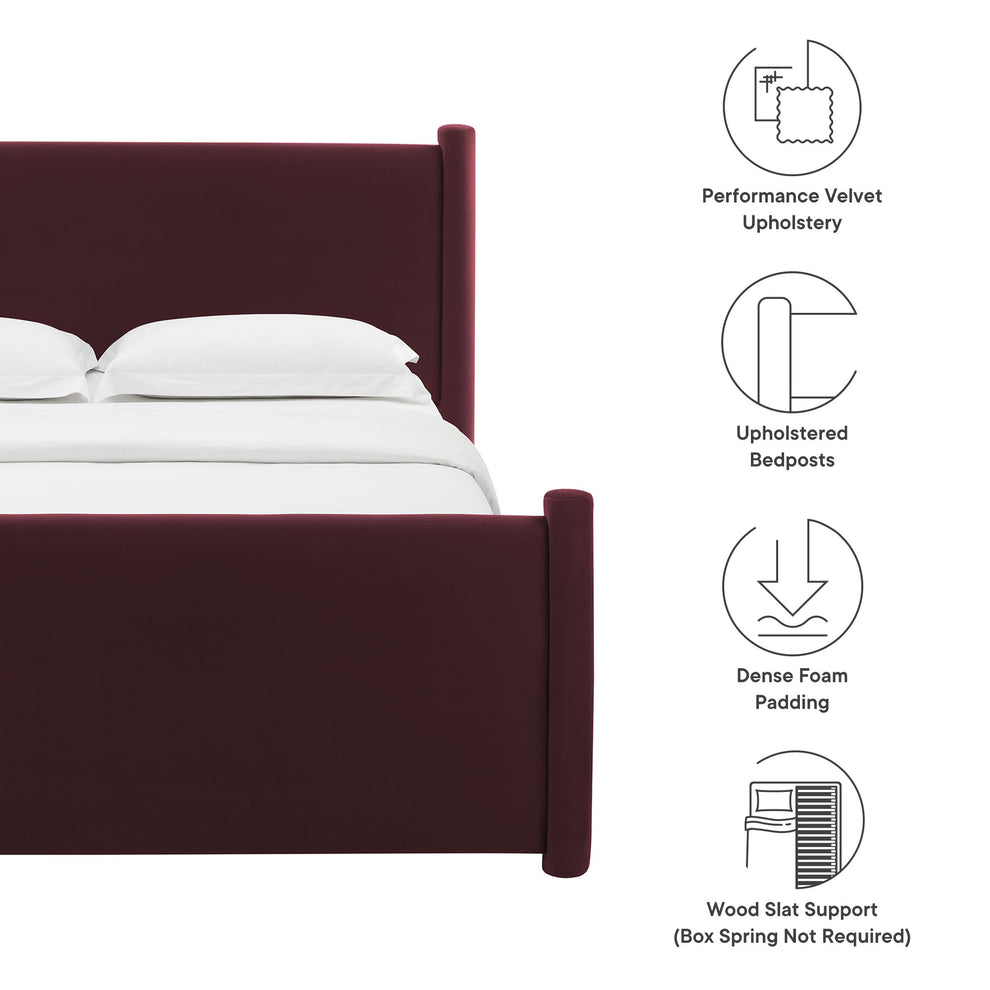 Rael Performance Velvet Queen Platform Bed by Modway | Beds | Modishstore - 26