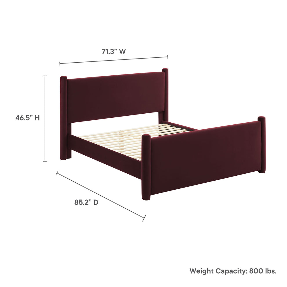 Rael Performance Velvet Queen Platform Bed by Modway | Beds | Modishstore - 27