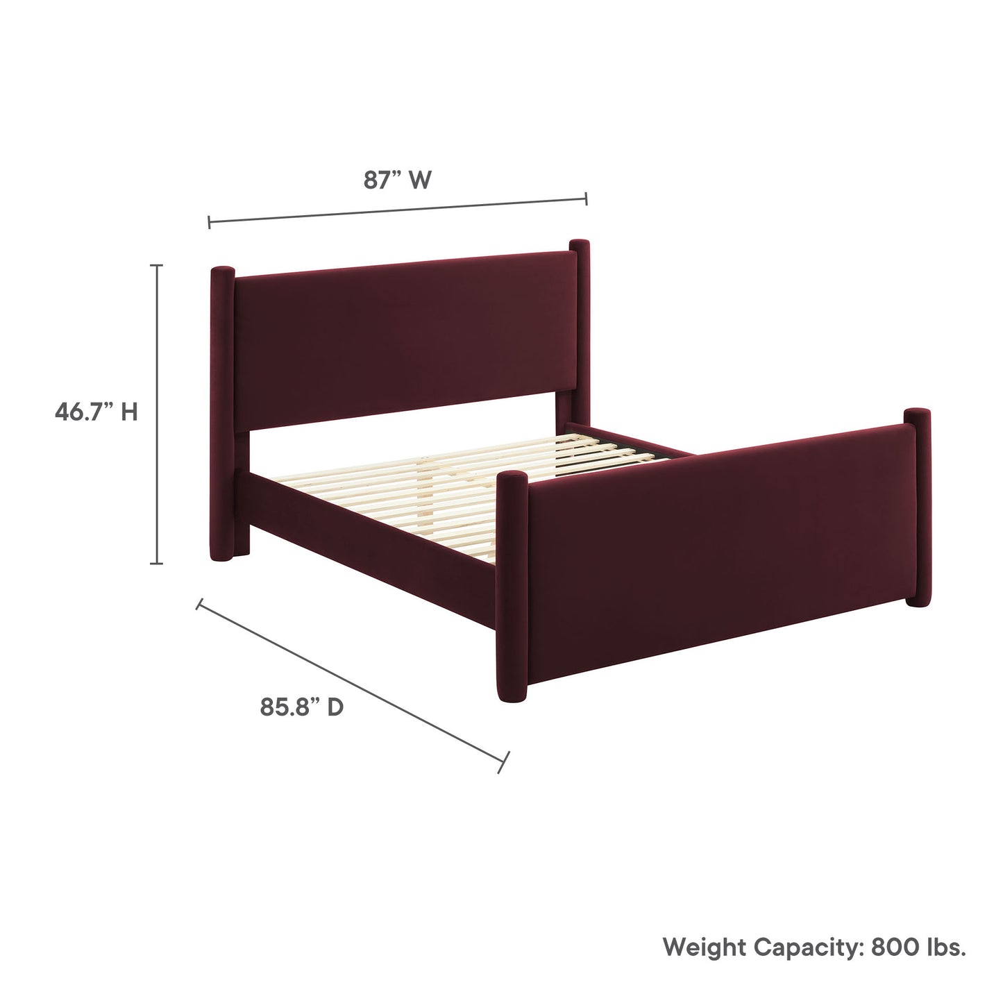 Rael Performance Velvet King Platform Bed by Modway | Beds | Modishstore - 27