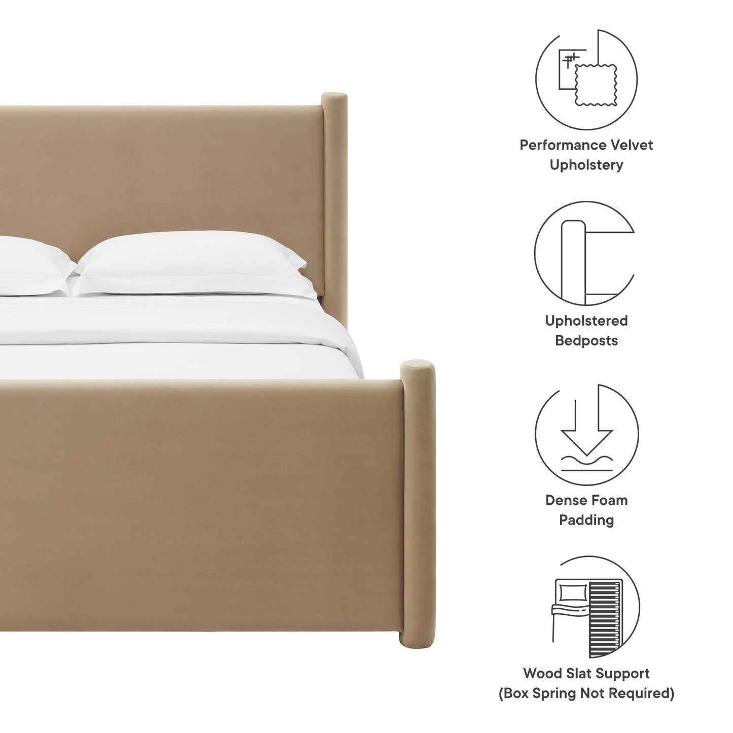 Rael Performance Velvet King Platform Bed by Modway | Beds | Modishstore - 35