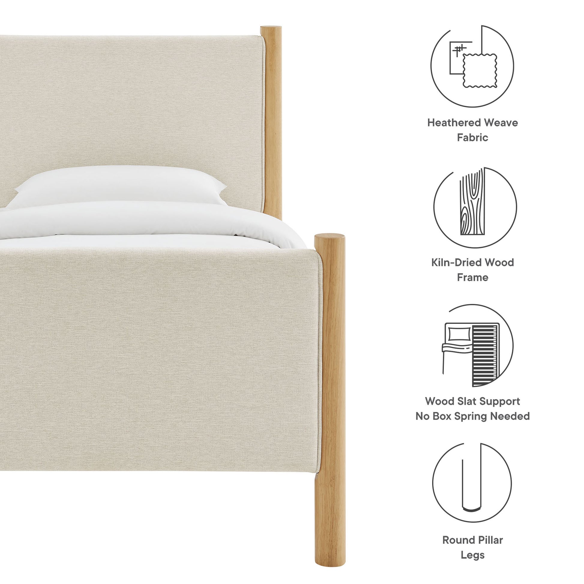 Maven Twin Size Fabric Upholstered Platform Bed by Modway | Beds | Modishstore - 8