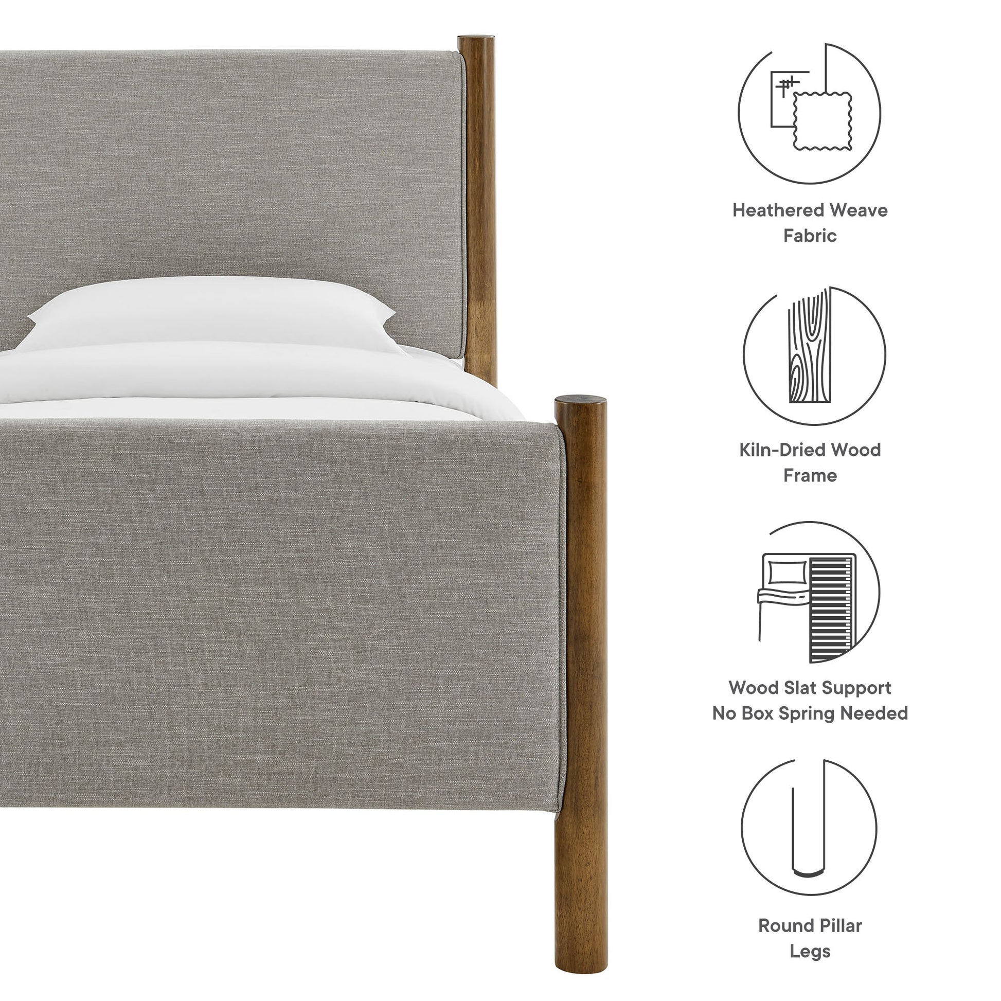 Maven Twin Size Fabric Upholstered Platform Bed by Modway | Beds | Modishstore - 35