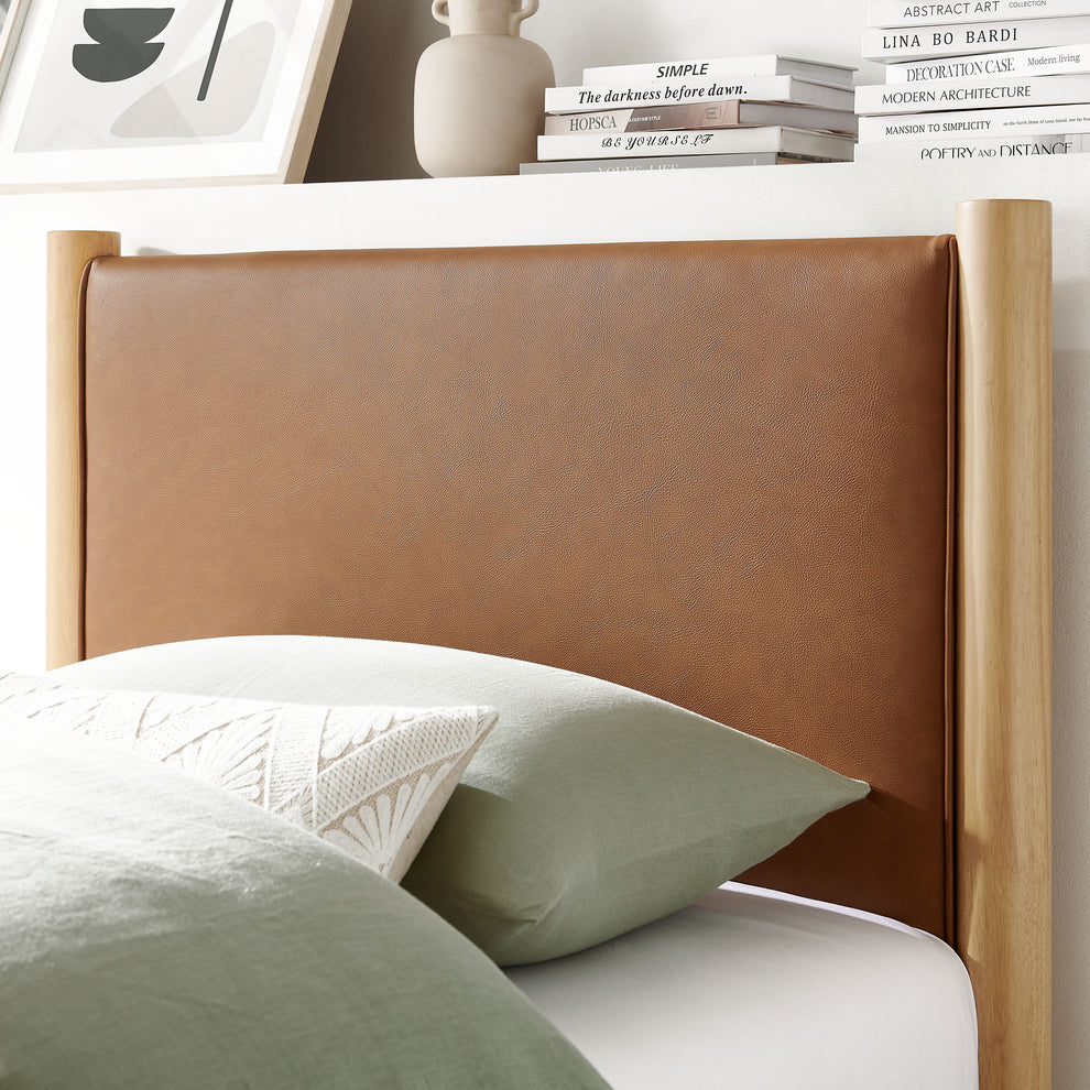 Maven Twin Size Vegan Leather Upholstered Platform Bed by Modway | Beds | Modishstore - 7