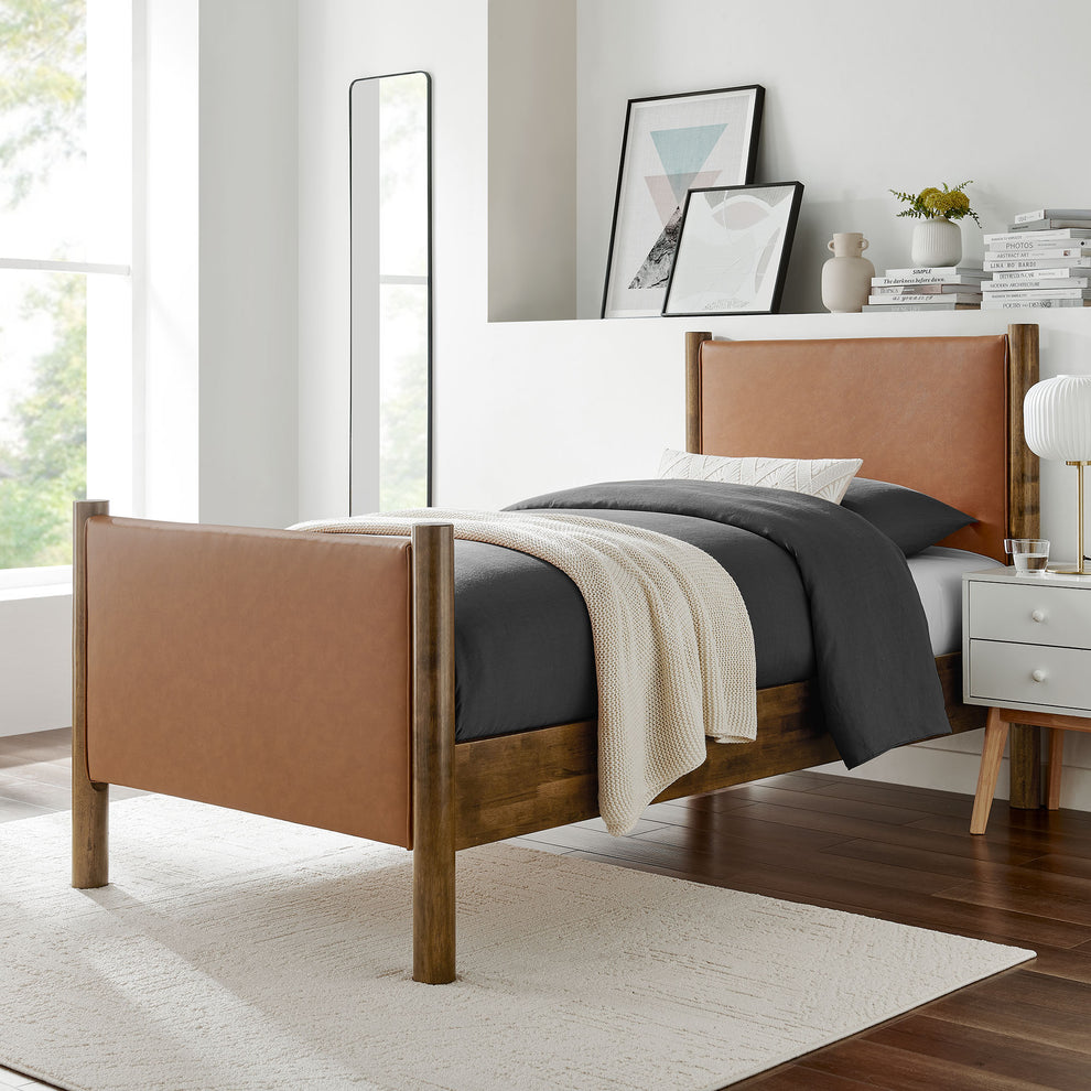 Maven Twin Size Vegan Leather Upholstered Platform Bed by Modway | Beds | Modishstore - 16