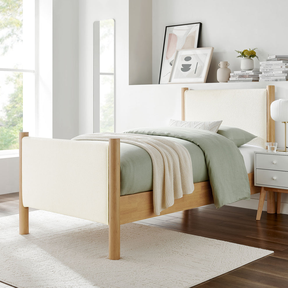 Maven Twin Size Boucle Upholstered Platform Bed by Modway | Beds | Modishstore - 1