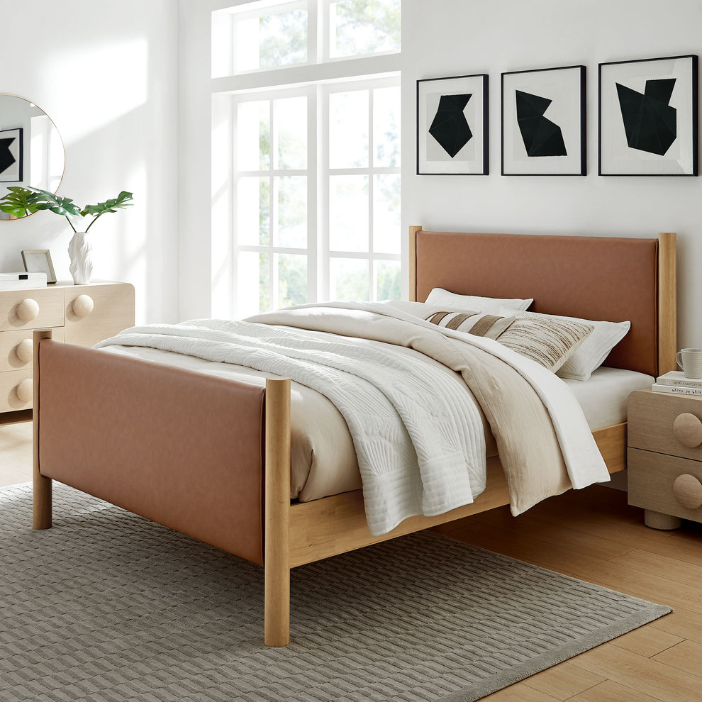 Maven Queen Size Vegan Leather Upholstered Platform Bed by Modway | Beds | Modishstore - 1