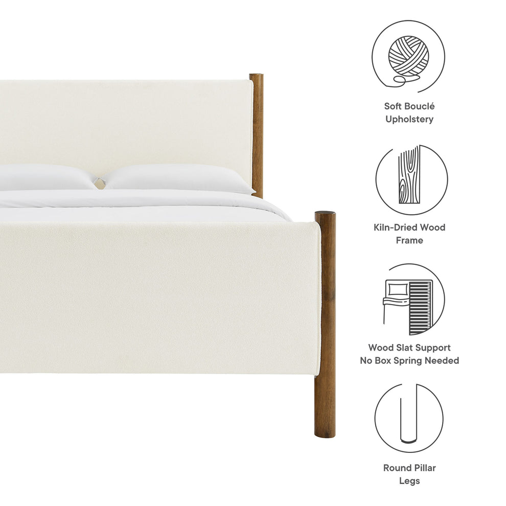 Maven Queen Size Boucle Upholstered Platform Bed by Modway | Beds | Modishstore - 17