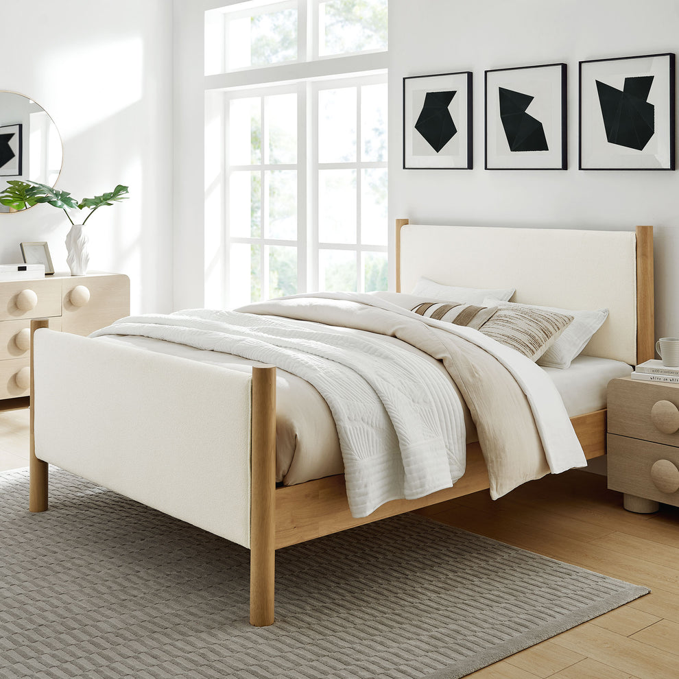 Maven King Size Boucle Upholstered Platform Bed by Modway | Beds | Modishstore - 1