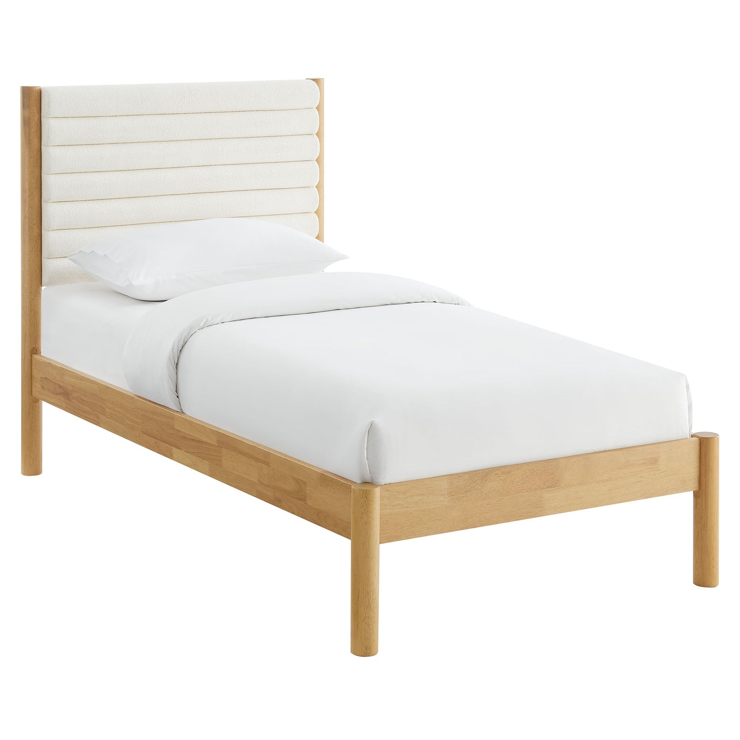 Olea Channel Tufted Boucle Solid Wood Twin Platform Bed by Modway | Beds | Modishstore - 2