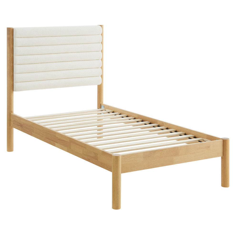 Olea Channel Tufted Boucle Solid Wood Twin Platform Bed by Modway | Beds | Modishstore - 3
