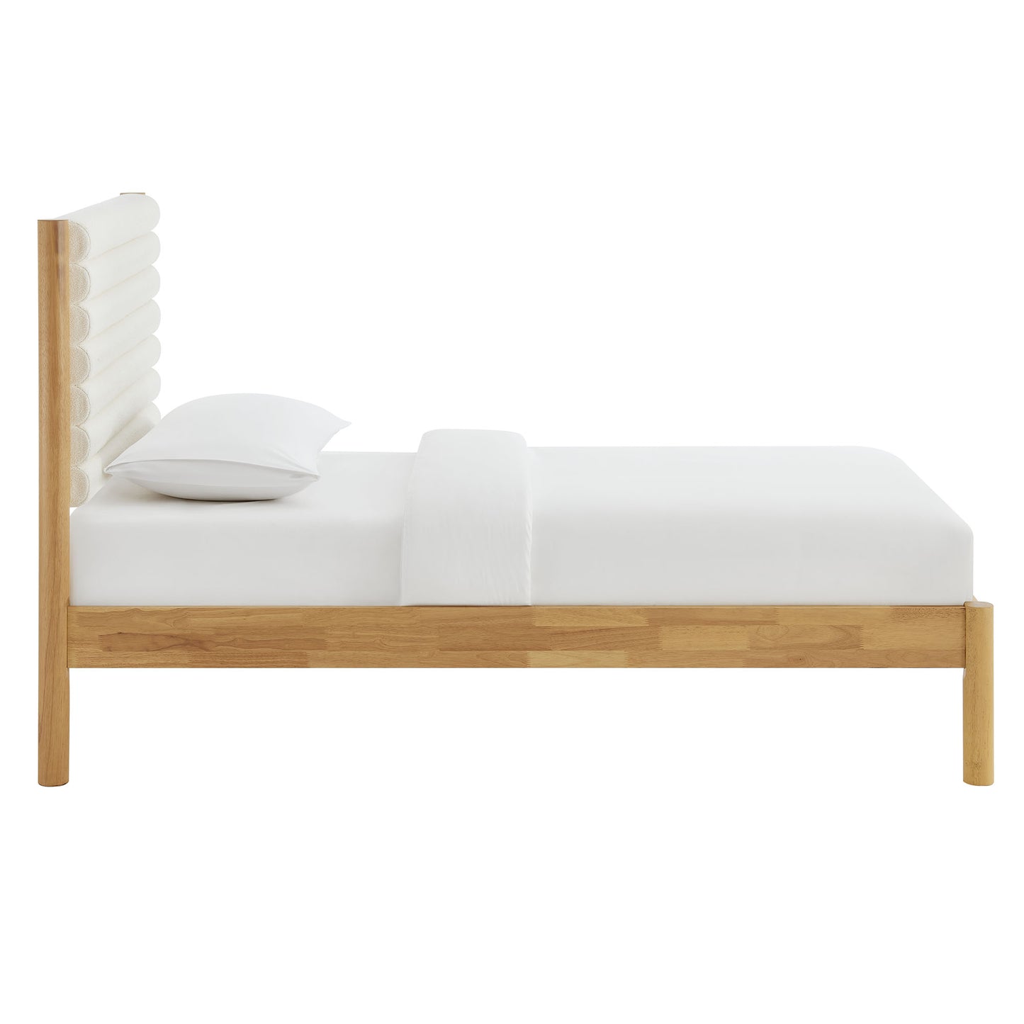 Olea Channel Tufted Boucle Solid Wood Twin Platform Bed by Modway | Beds | Modishstore - 4