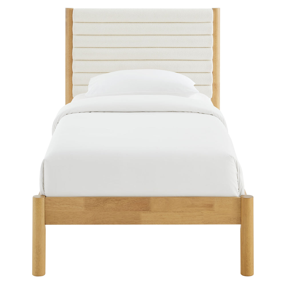 Olea Channel Tufted Boucle Solid Wood Twin Platform Bed by Modway | Beds | Modishstore - 5