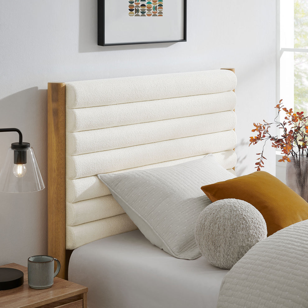 Olea Channel Tufted Boucle Solid Wood Twin Platform Bed by Modway | Beds | Modishstore - 8