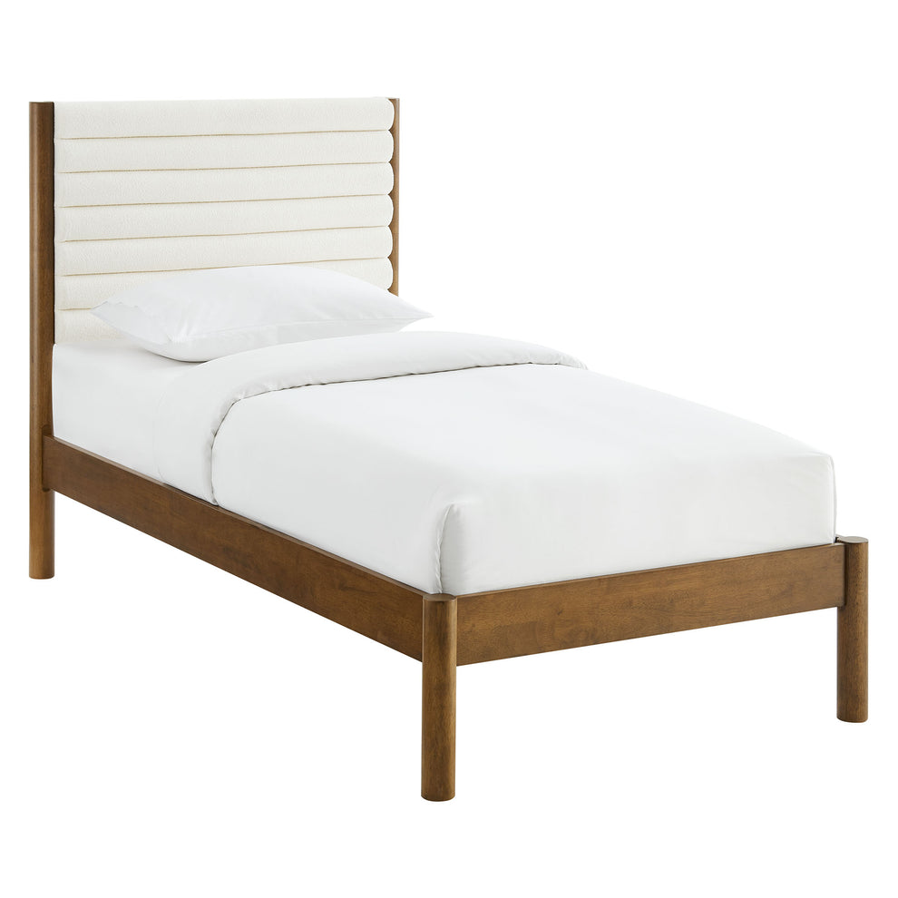 Olea Channel Tufted Boucle Solid Wood Twin Platform Bed by Modway | Beds | Modishstore - 11