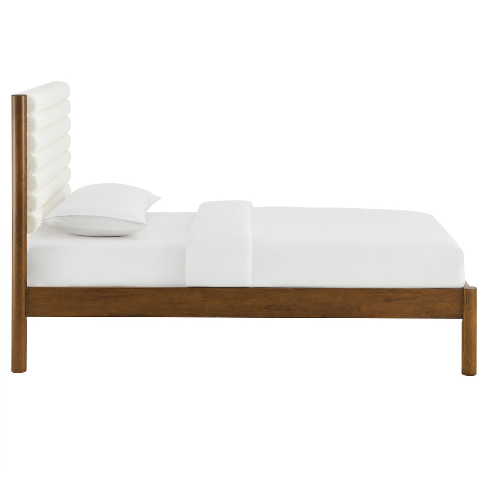 Olea Channel Tufted Boucle Solid Wood Twin Platform Bed by Modway | Beds | Modishstore - 13