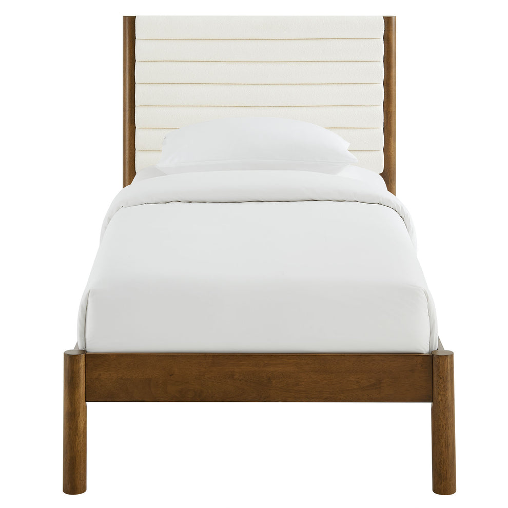 Olea Channel Tufted Boucle Solid Wood Twin Platform Bed by Modway | Beds | Modishstore - 14