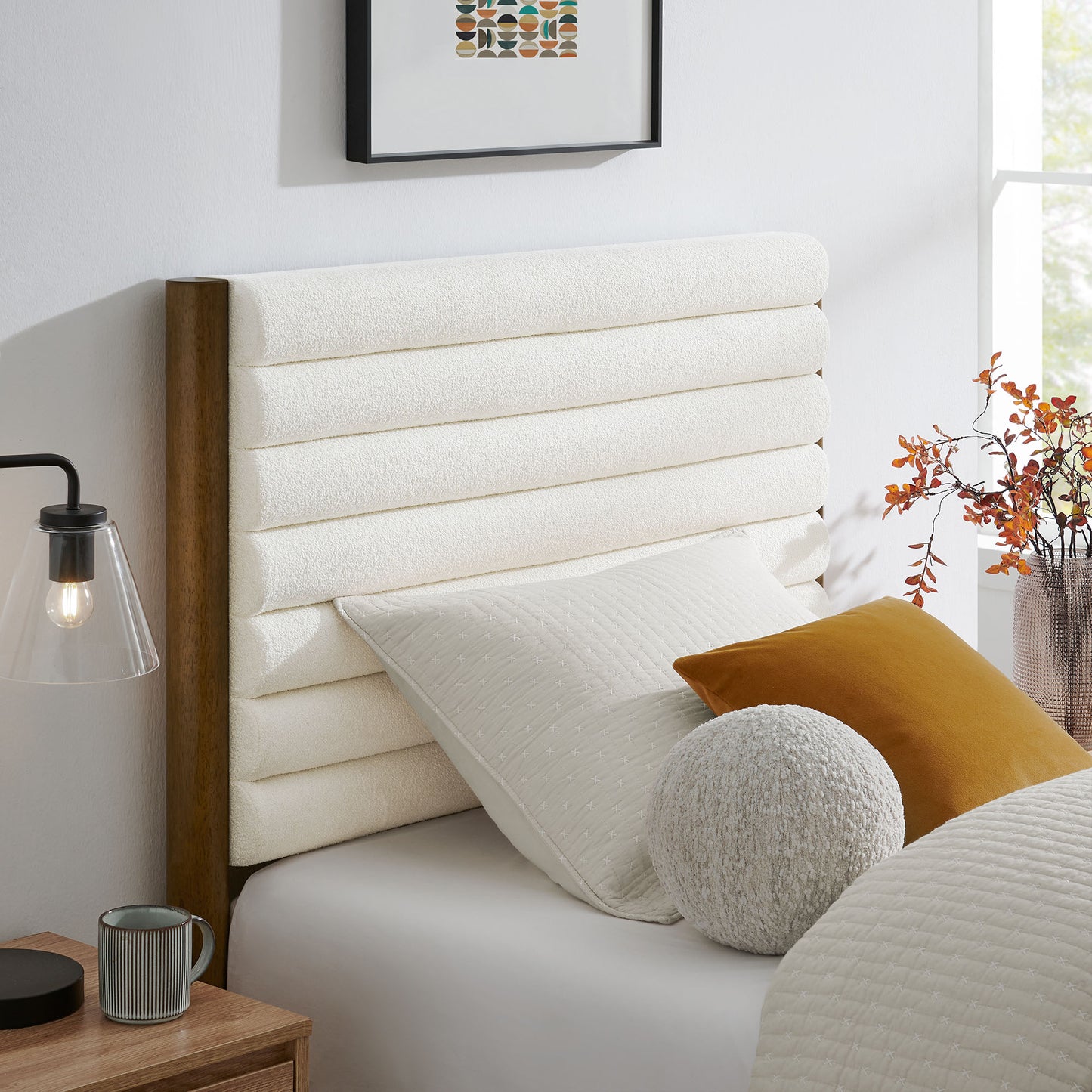 Olea Channel Tufted Boucle Solid Wood Twin Platform Bed by Modway | Beds | Modishstore - 17