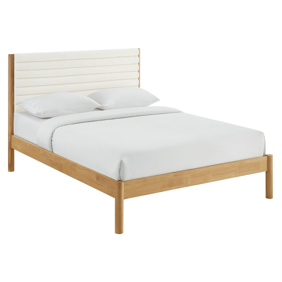 Olea Channel Tufted Boucle Solid Wood Full Platform Bed by Modway | Beds | Modishstore - 2