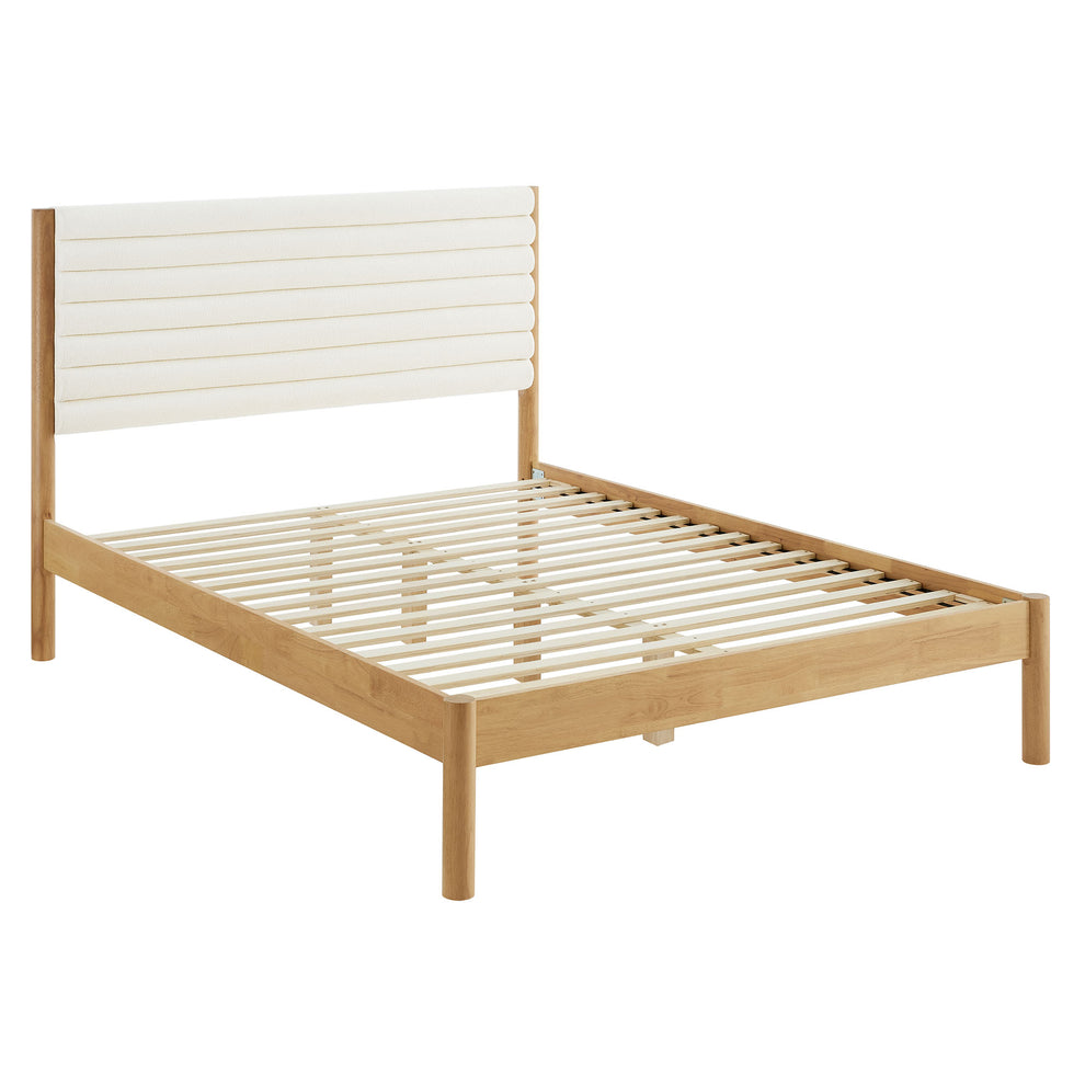 Olea Channel Tufted Boucle Solid Wood Queen Platform Bed by Modway | Beds | Modishstore - 3
