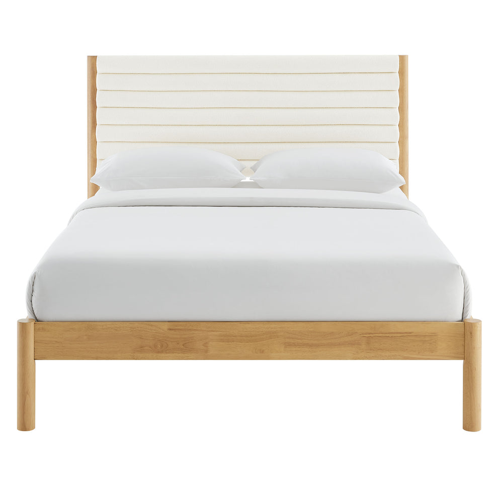Olea Channel Tufted Boucle Solid Wood Queen Platform Bed by Modway | Beds | Modishstore - 5