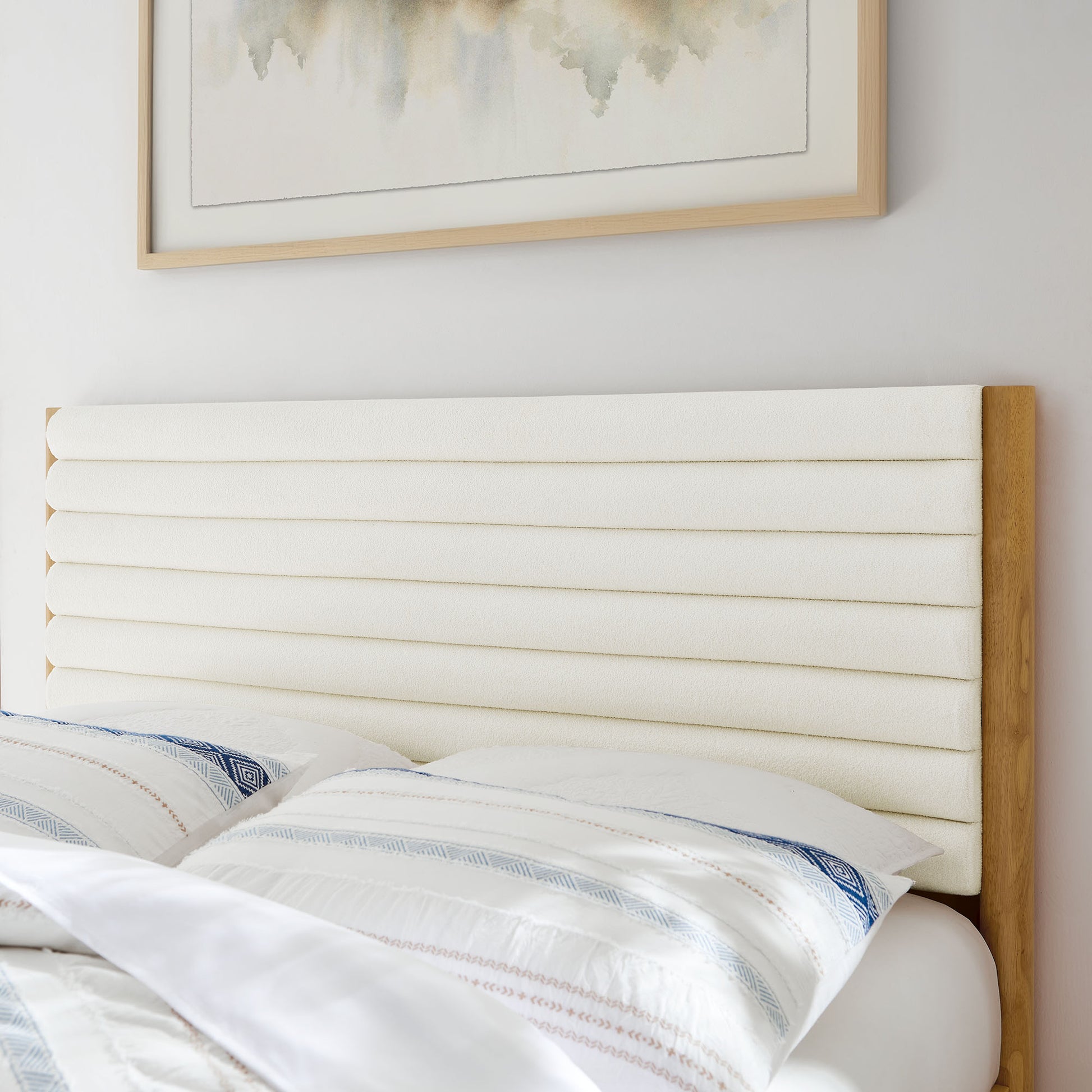 Olea Channel Tufted Boucle Solid Wood Queen Platform Bed by Modway | Beds | Modishstore - 7