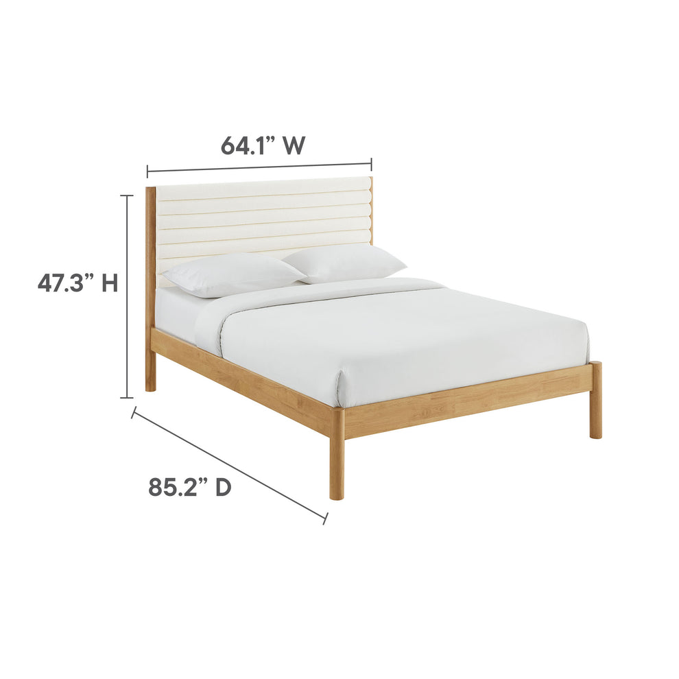 Olea Channel Tufted Boucle Solid Wood Queen Platform Bed by Modway | Beds | Modishstore - 9