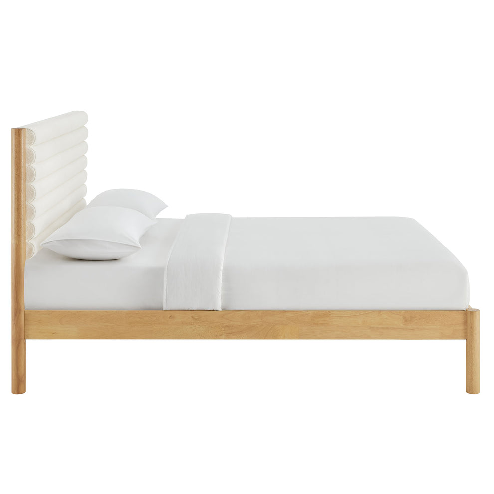 Olea Channel Tufted Boucle Solid Wood King Platform Bed by Modway | Beds | Modishstore - 4